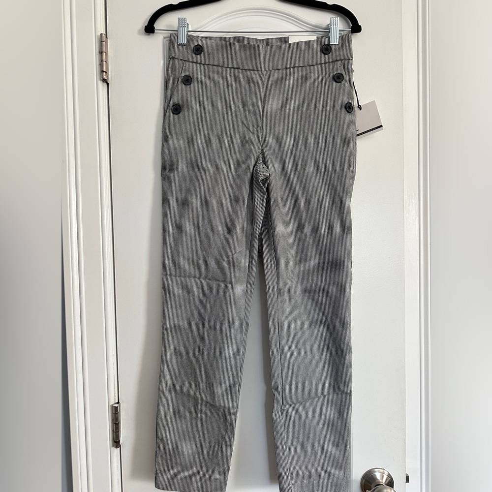 Jules and Leopold Pull on Ankle Length Black and White Check Pants Size XS